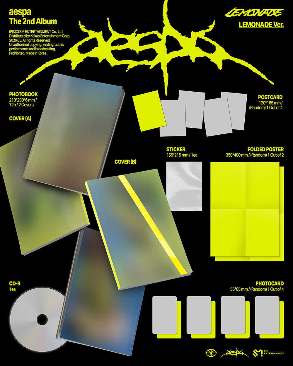 [LEMONADE][SET] aespa 2nd Album - LEMONADE (SET Ver.) 2CD