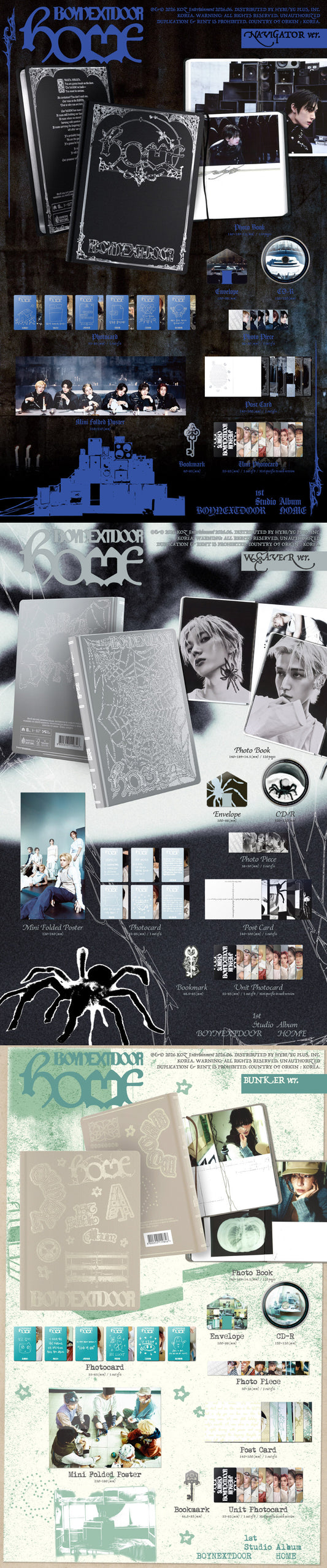BOYNEXTDOOR 1st Studio Album - HOME (Random Ver.) CD