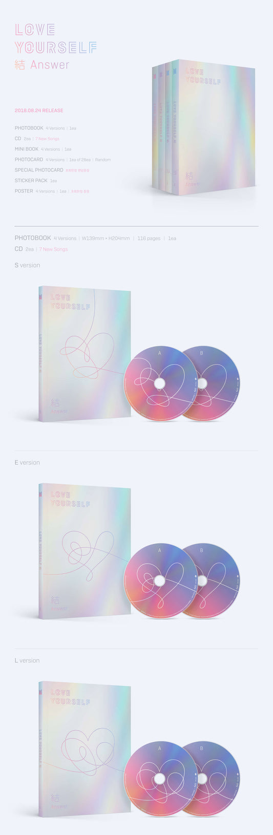 BTS Album – LOVE YOURSELF 結 ‘Answer’ (Random Ver.) 2CD