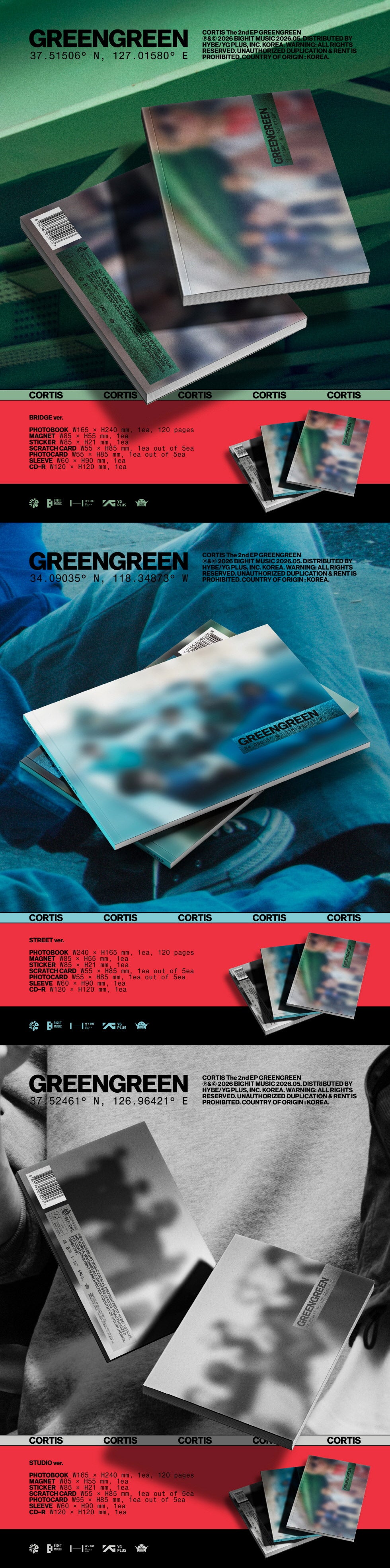[SET] CORTIS 2nd EP Album - GREENGREEN (SET Ver.) 3CD
