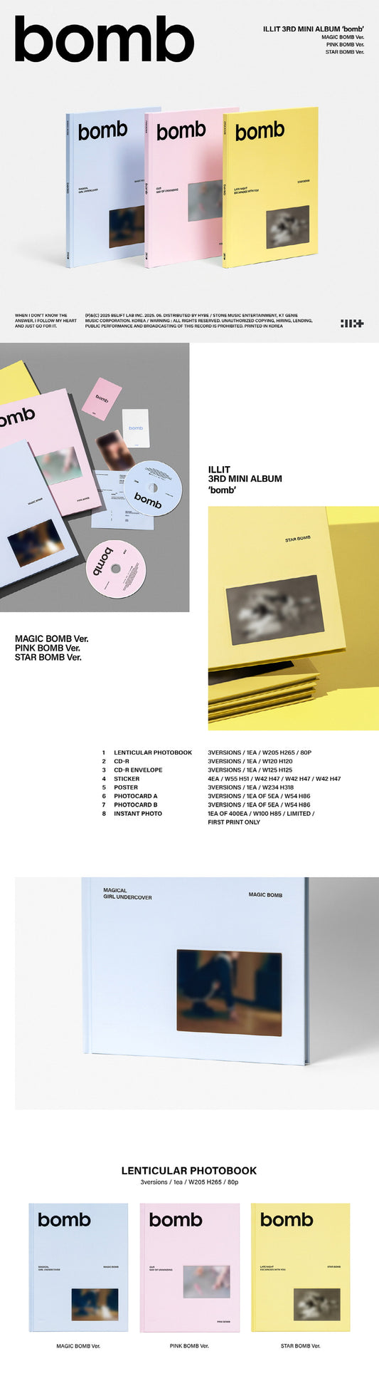 ILLIT 3rd Mini Album - bomb (Random Ver.) CD