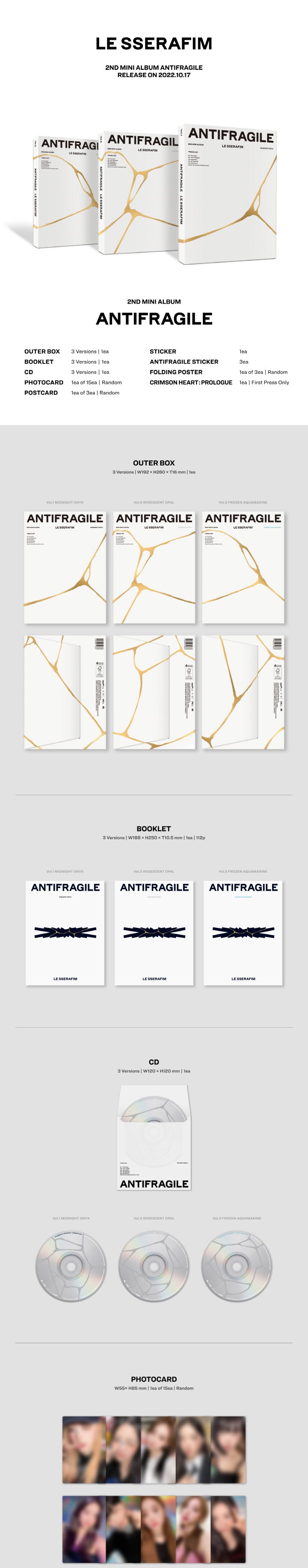 [Re-release] LE SSERAFIM 2nd Mini Album - ANTIFRAGILE (Random Ver.)