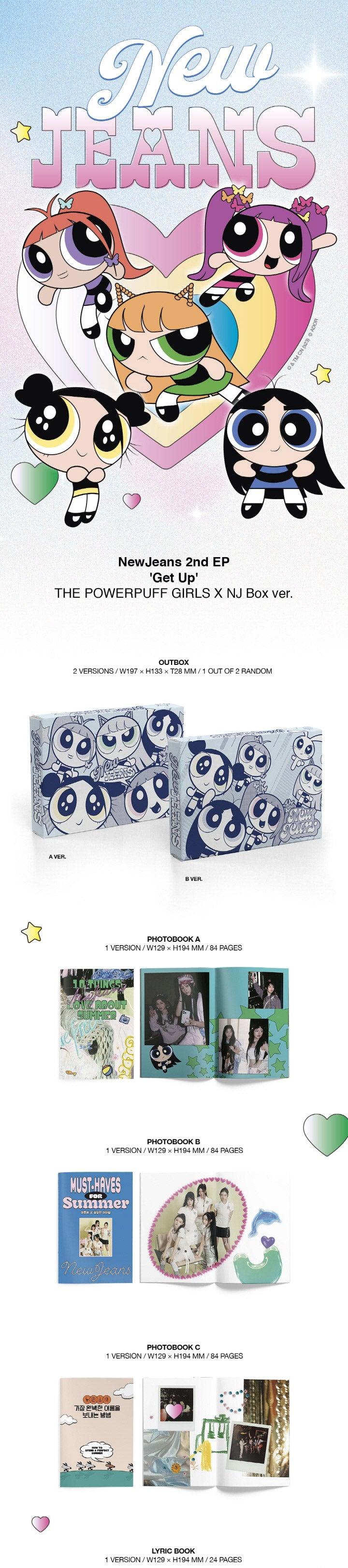 [The POWERPUFF GIRLS X NJ Box Ver.] NewJeans 2nd EP Album - Get Up (Random Ver.) CD