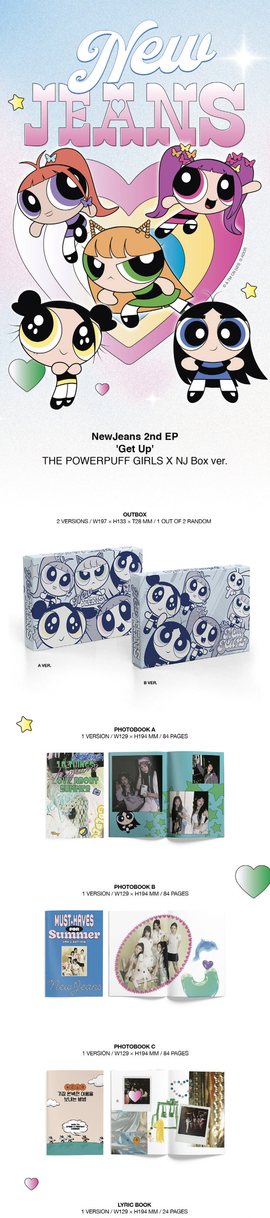 [The POWERPUFF GIRLS X NJ Box Ver.] NewJeans 2nd EP Album - Get Up (Random Ver.) CD