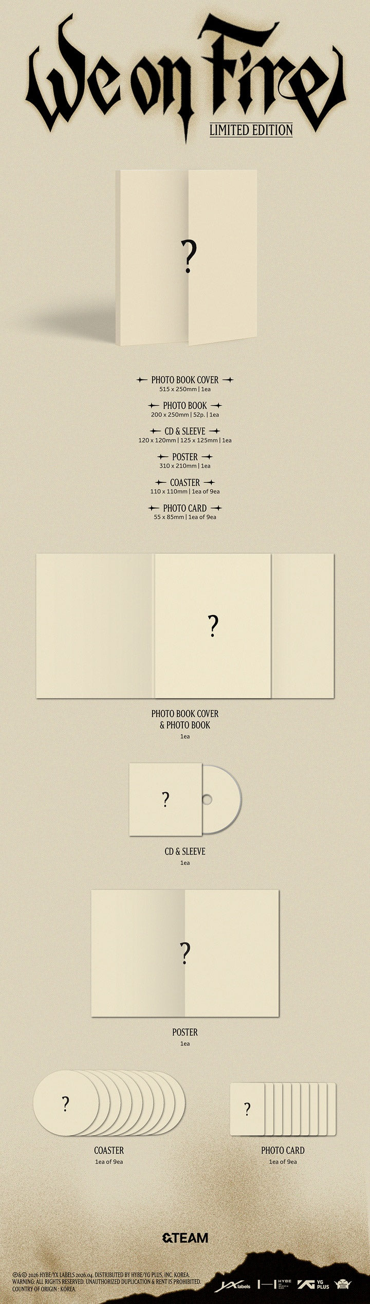 [LIMITED EDITION] &TEAM 3rd EP Album - We on Fire CD