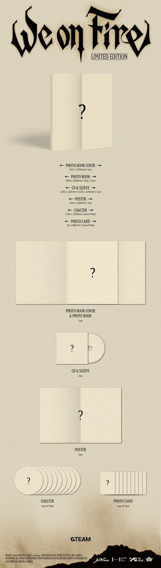 [LIMITED EDITION] &TEAM 3rd EP Album - We on Fire CD