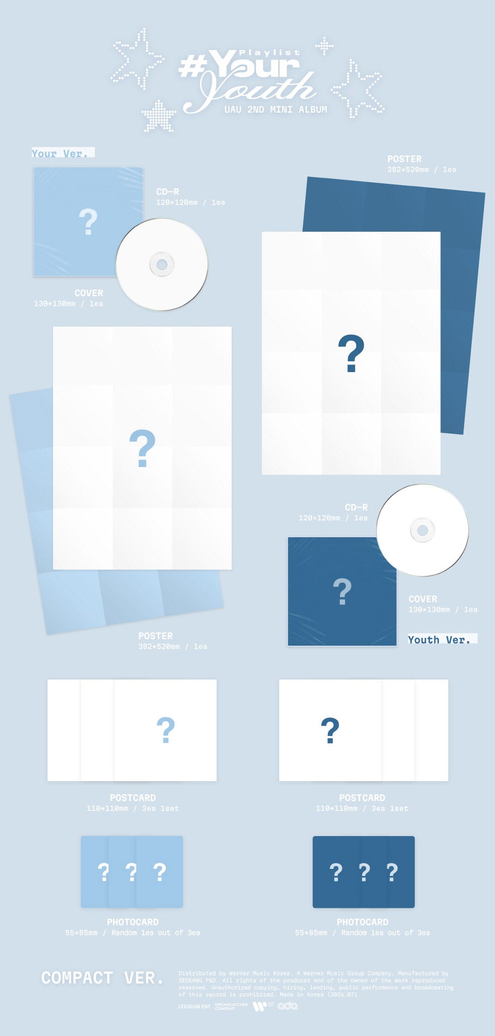 [COMPACT][SET] UAU 2nd Mini Album - Playlist Your Youth (SET Ver.) 2CD