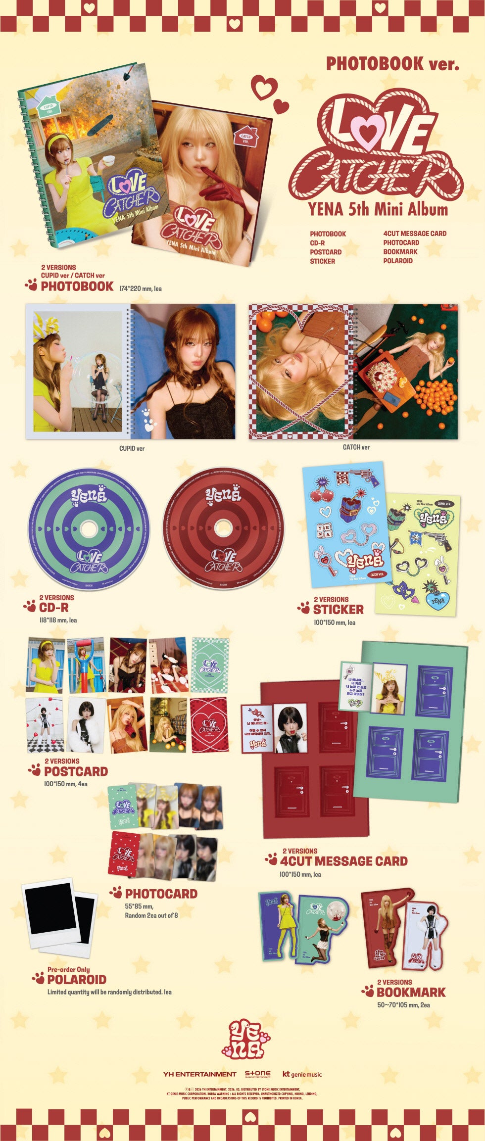 [PHOTOBOOK] YENA 5th Mini Album - LOVE CATCHER (Random Ver.) CD